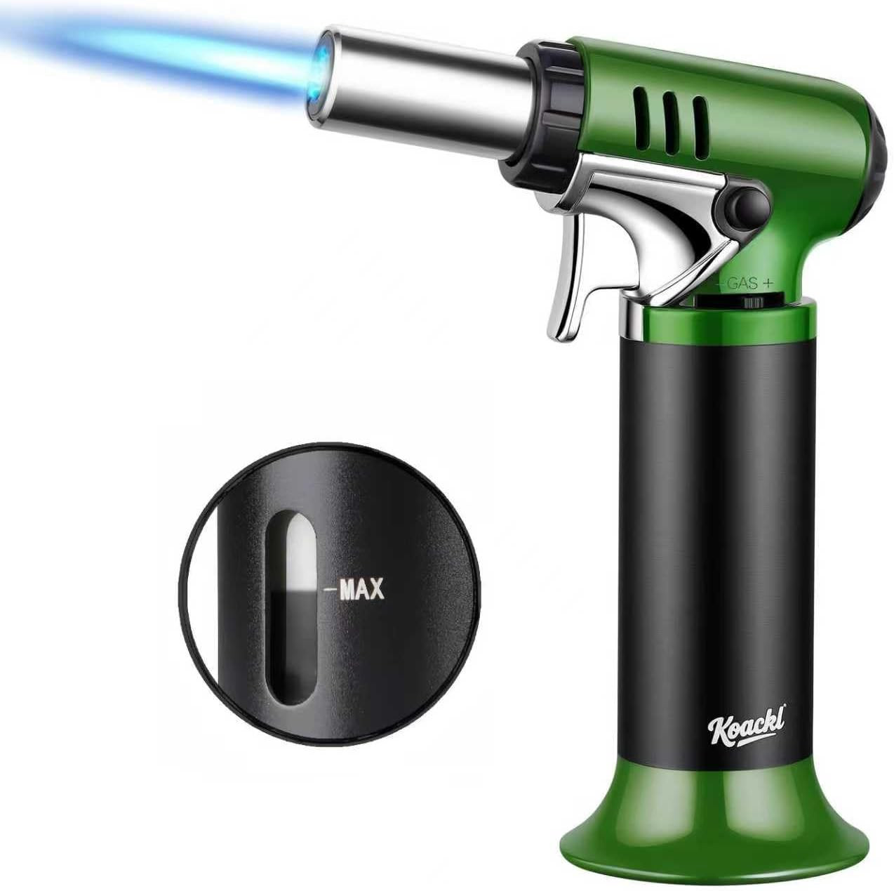 KOACKL Butane Torch, 360° Reverse Use Lighter for Cooking, Crafts & BBQ | Transp