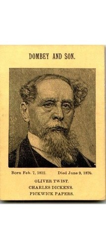 Charles Dickens Card Dombey Oliver Twist Pickwick ~1900s Victorian Portrait