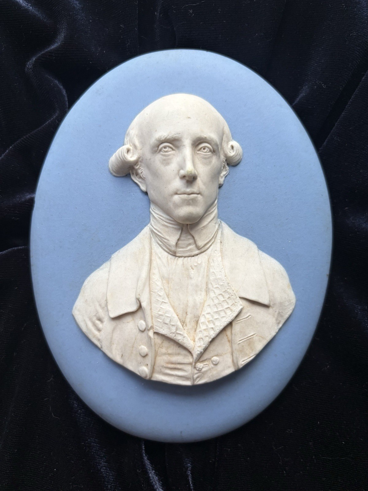 Antique c.1787 Wedgwood Jasperware Warren Hastings Portrait Medallion