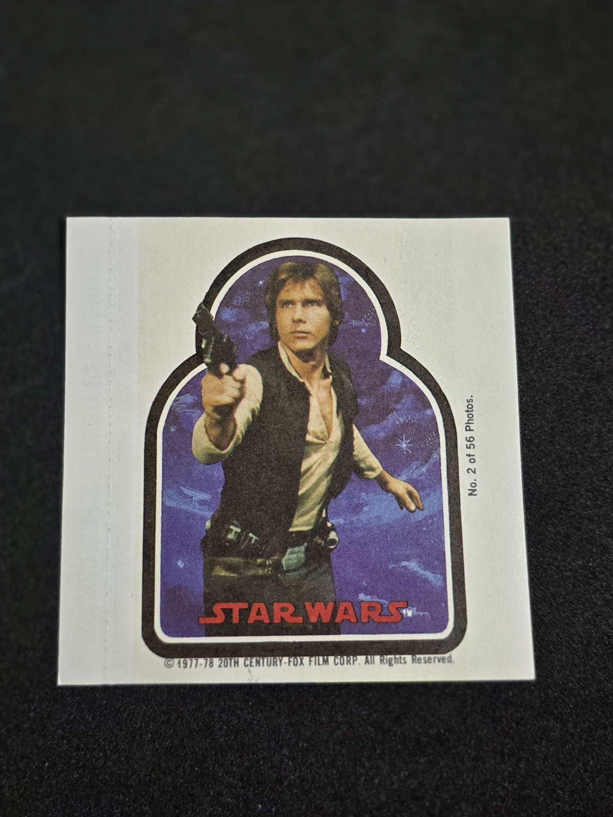 1977-78 Topps STAR WARS Sugar-Free Gum Wrapper Pin-Up Han Solo #2