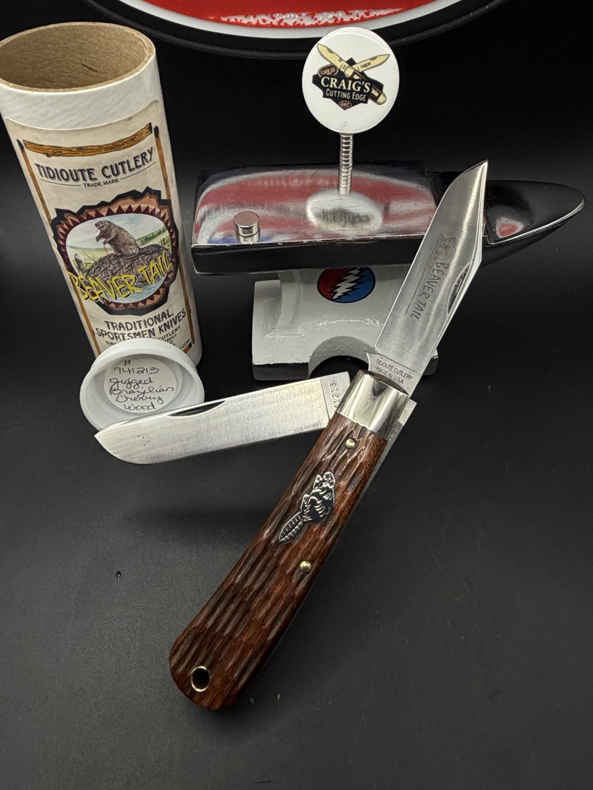 GEC 741213 Beavertail Ranch Hand Brazilian Cherry Wood Knife 1 of 50 Rare