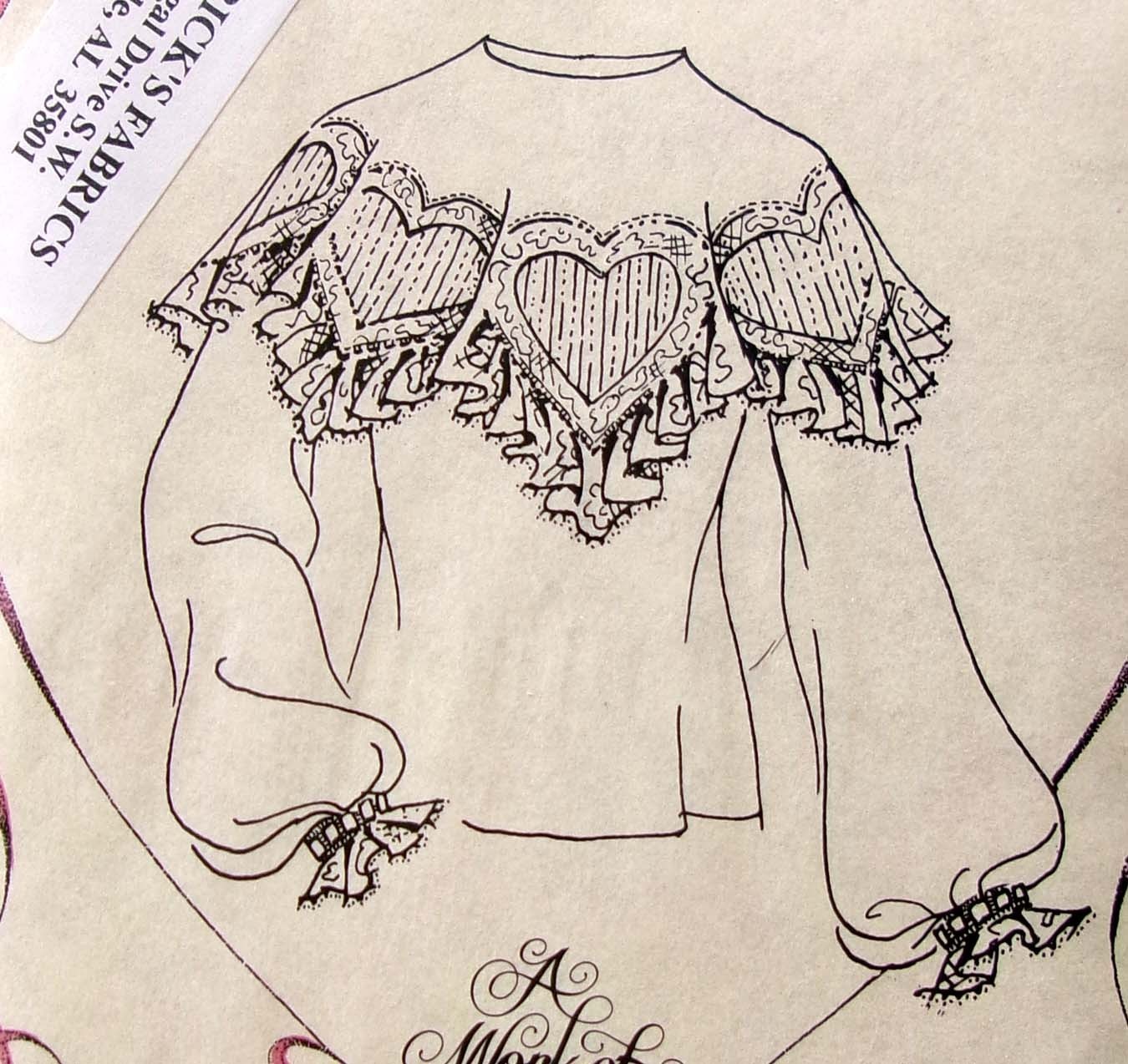 Vintage French Heart Blouse Heirloom Sewing Pattern Susan Oliver Size 6-22 UNCUT