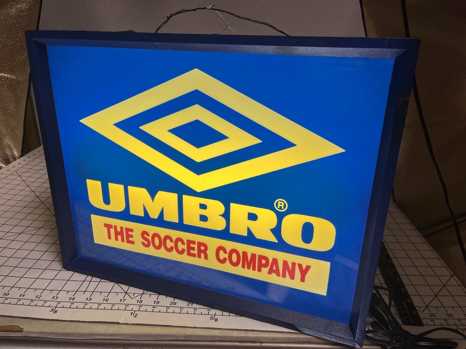 Rare Vintage Umbro Soccer Company Lighted Display Sign Store Light Up Working