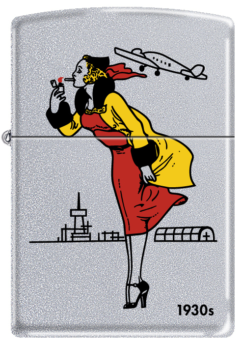 Zippo 1930s Windy Girl Satin Chrome Windproof Lighter VERY RARE HARD TO FIND