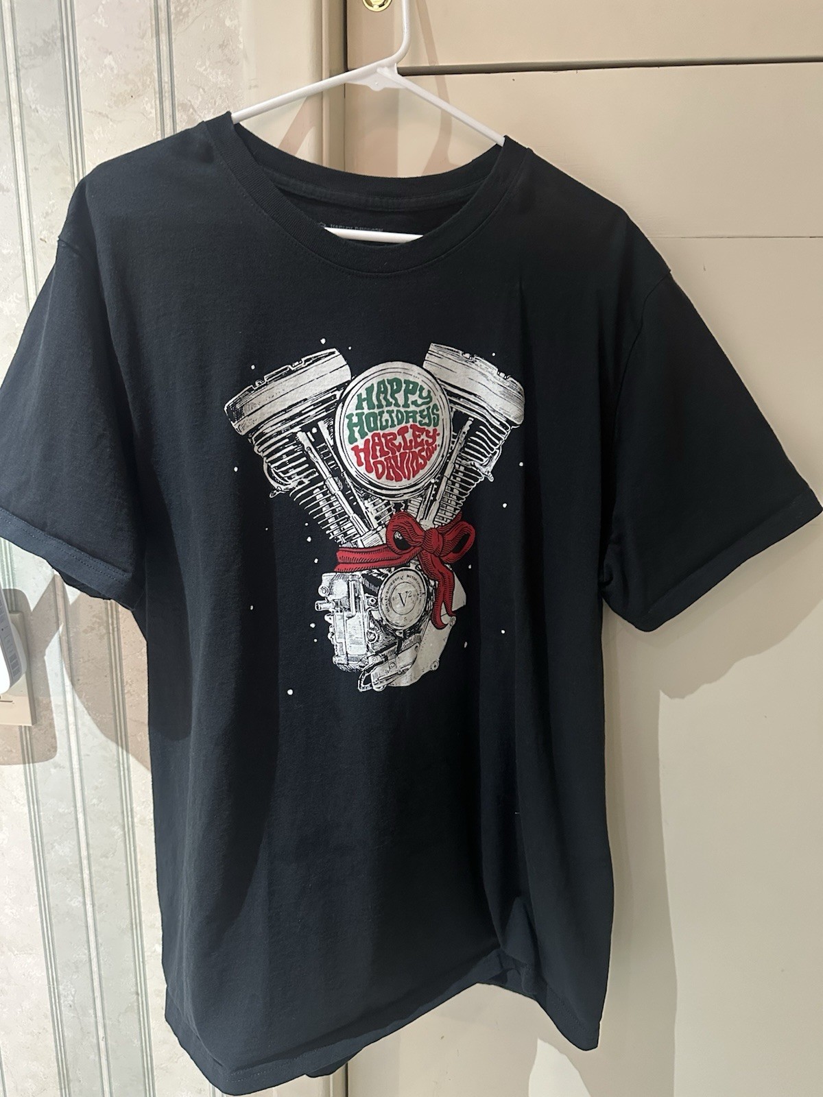 Harley Davidson Happy Holidays Short Sleeve Shirt Frederick, CO Size XL