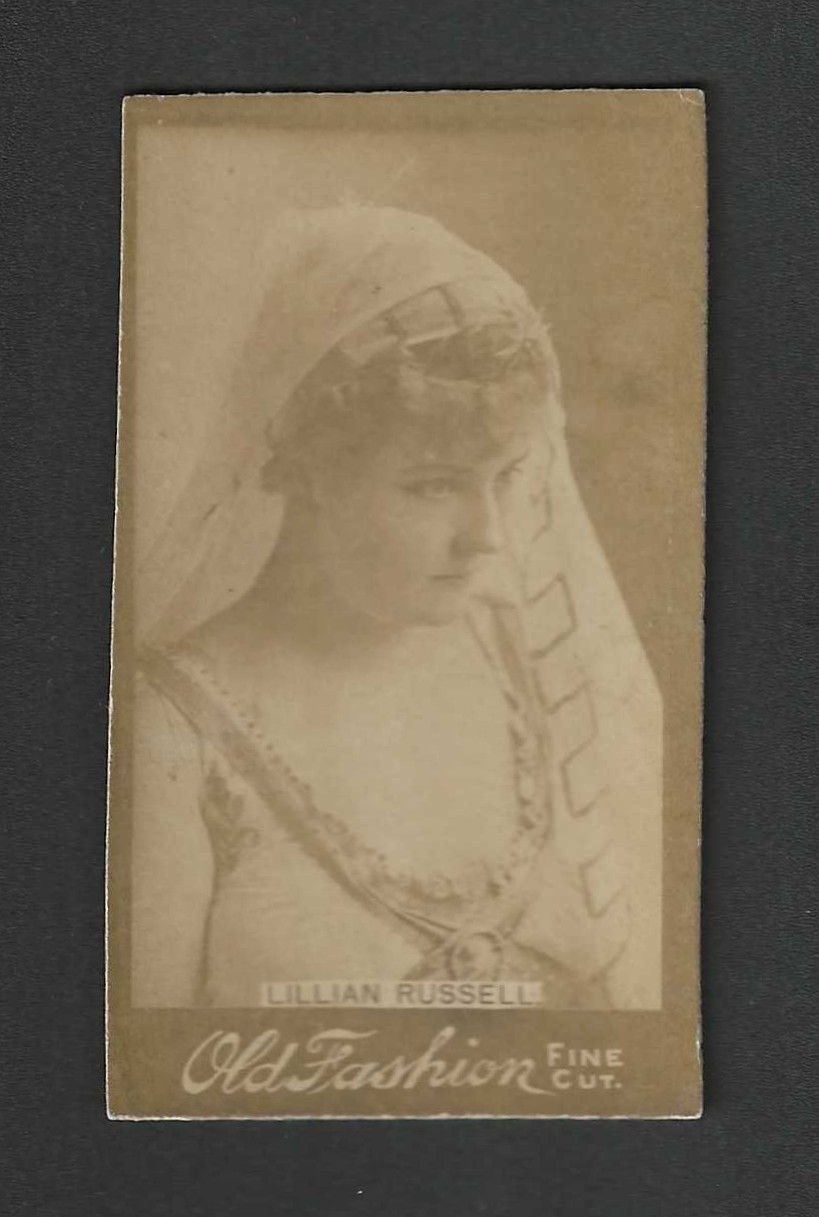 c1880s N664 Tobacco Card - Old Fashion Fine Cut Actresses - Lillian Russell Veil