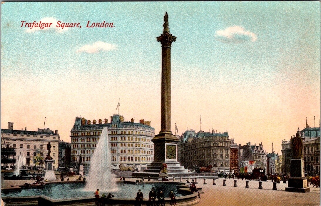 Trafalgar Square London England Scenic Postcard