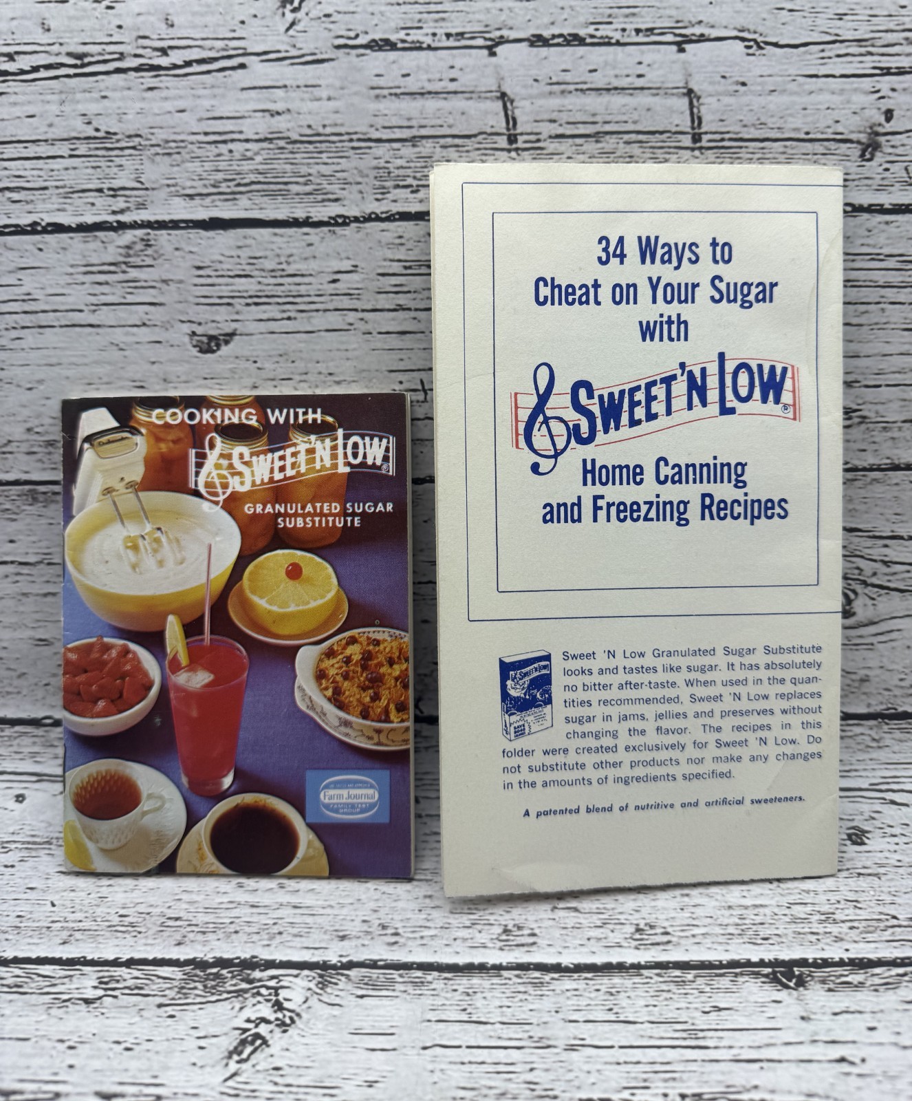 Set of 2 Vintage Sweet 'N Low Advertising Booklets with Tips and Recipes 1960s