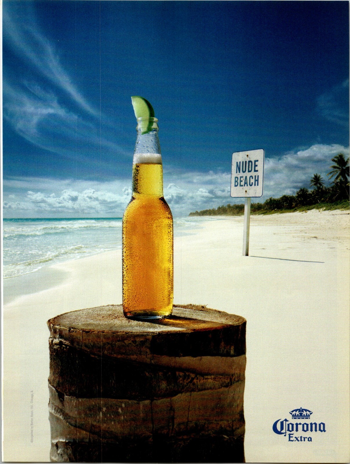2004 • CORONA BEER print ad • Vintage Nude Beach Y2K ADV-52
