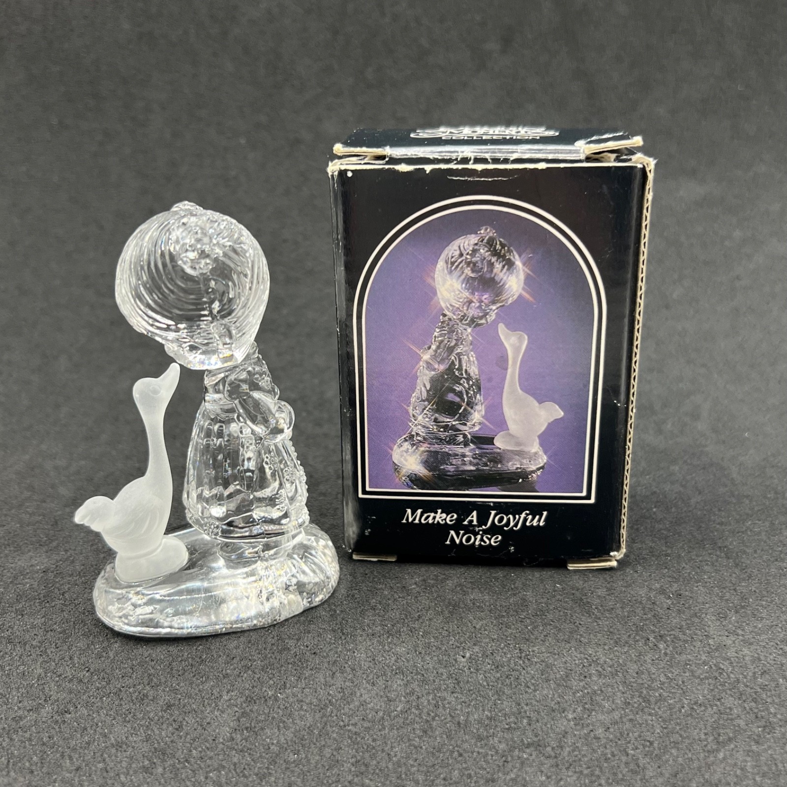 Enesco Precious Moments Crystal Figurine Make A Joyful Noise Girl Goose Box