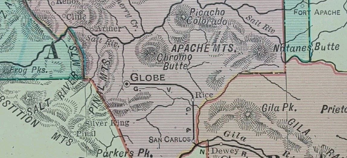Vintage 1907 ARIZONA Map 14
