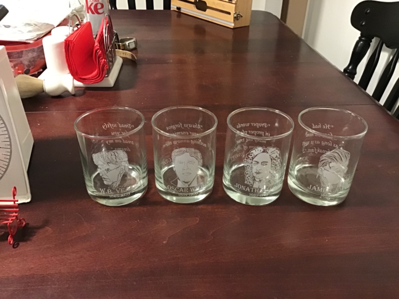 Vintage Eamon Ireland Liquor Glasses Irish Poets Vintage Eamon Ireland Liquor Glasses Irish Poets