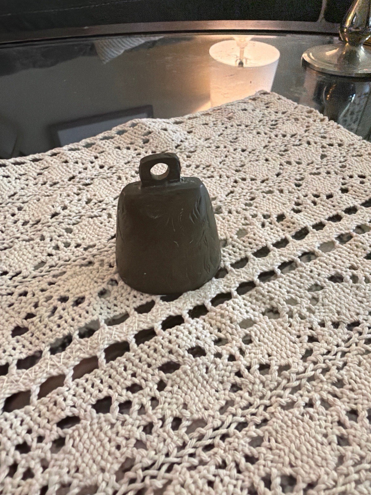 Vintage Solid Brass Etched Leaf Bell Made in India Temple Cow Bell Boho Decor Vintage Solid Brass Etched Leaf Bell Made in India Temple Cow Bell Boho Decor