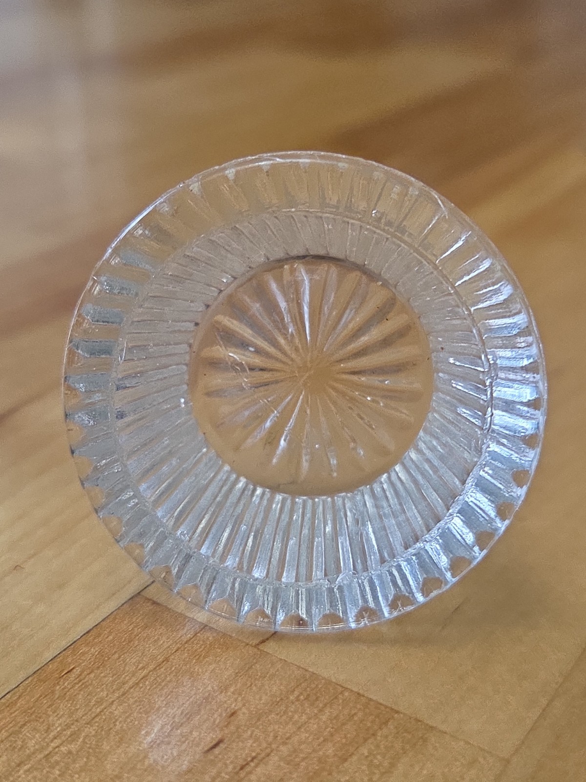 OPEN SALT CELLAR DIP- Round Vesica Pattern with Star Bottom  2.2 H X 4.5 W cm