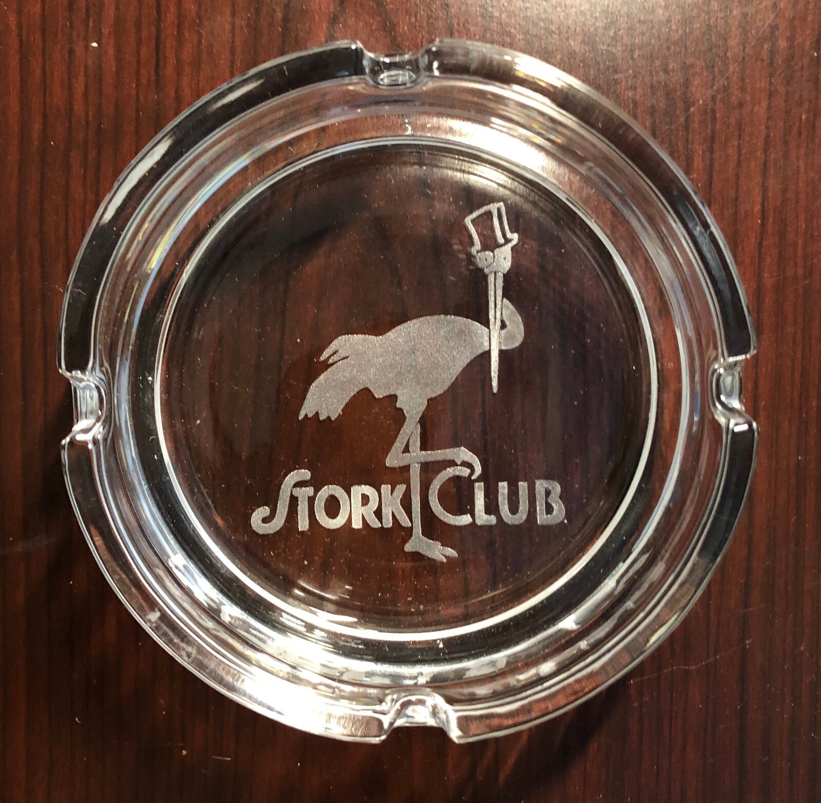 Vintage STORK CLUB GLASS ASHTRAY - Legendary New York NIGHTCLUB Vintage STORK CLUB GLASS ASHTRAY - Legendary New York NIGHTCLUB