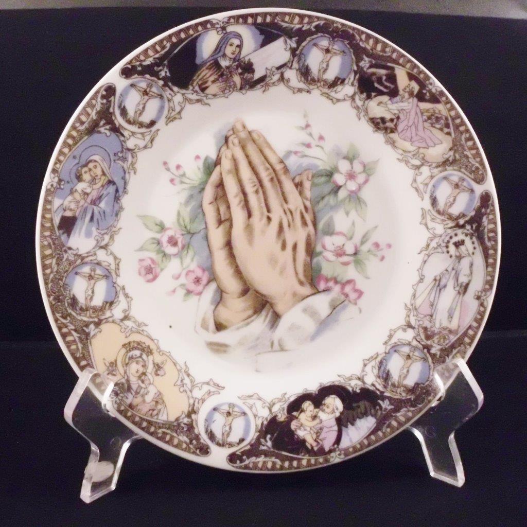 Praying Hands Porcelain Collectors Plate Vintage Japan Regligious ArtMark