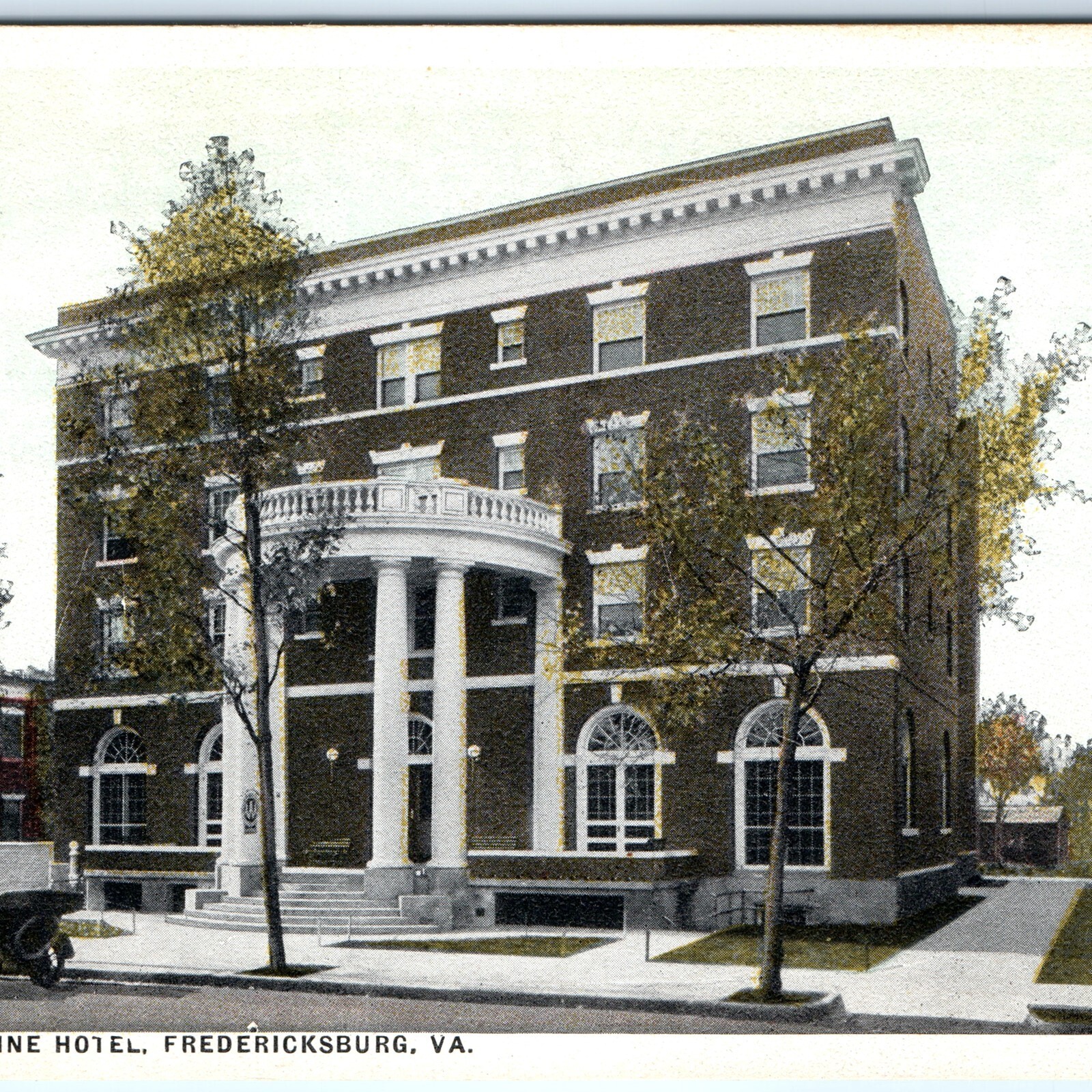 c1920s Fredericksburg, VA Princess Anne Hotel Postcard Washington Highway Car c1920s Fredericksburg, VA Princess Anne Hotel Postcard Washington Highway Car