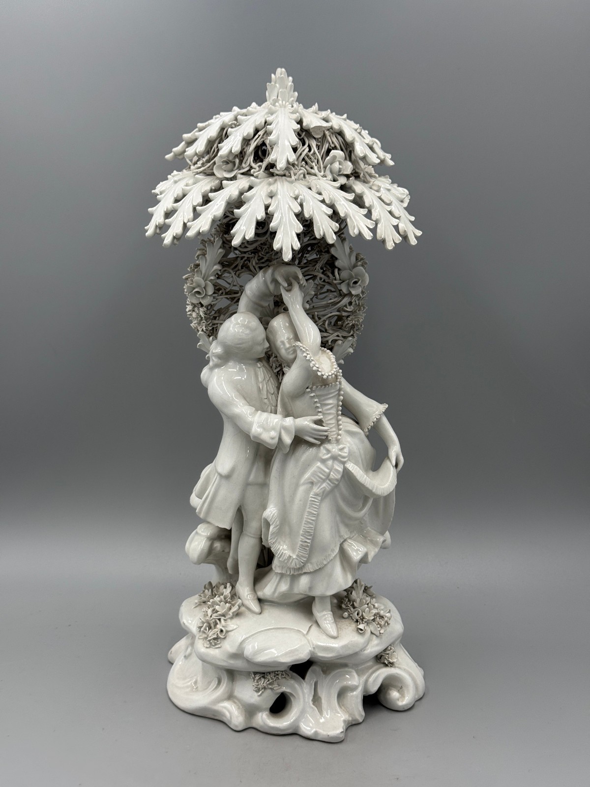 Large 19th c. Antique Italian Capodimonte Style White Porcelain Figurine 15\'\'