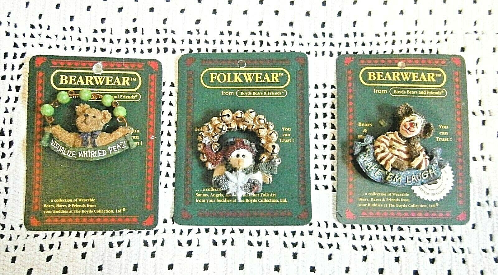 Boyds Bear NWT Collectible Pins (3)  Bearwear