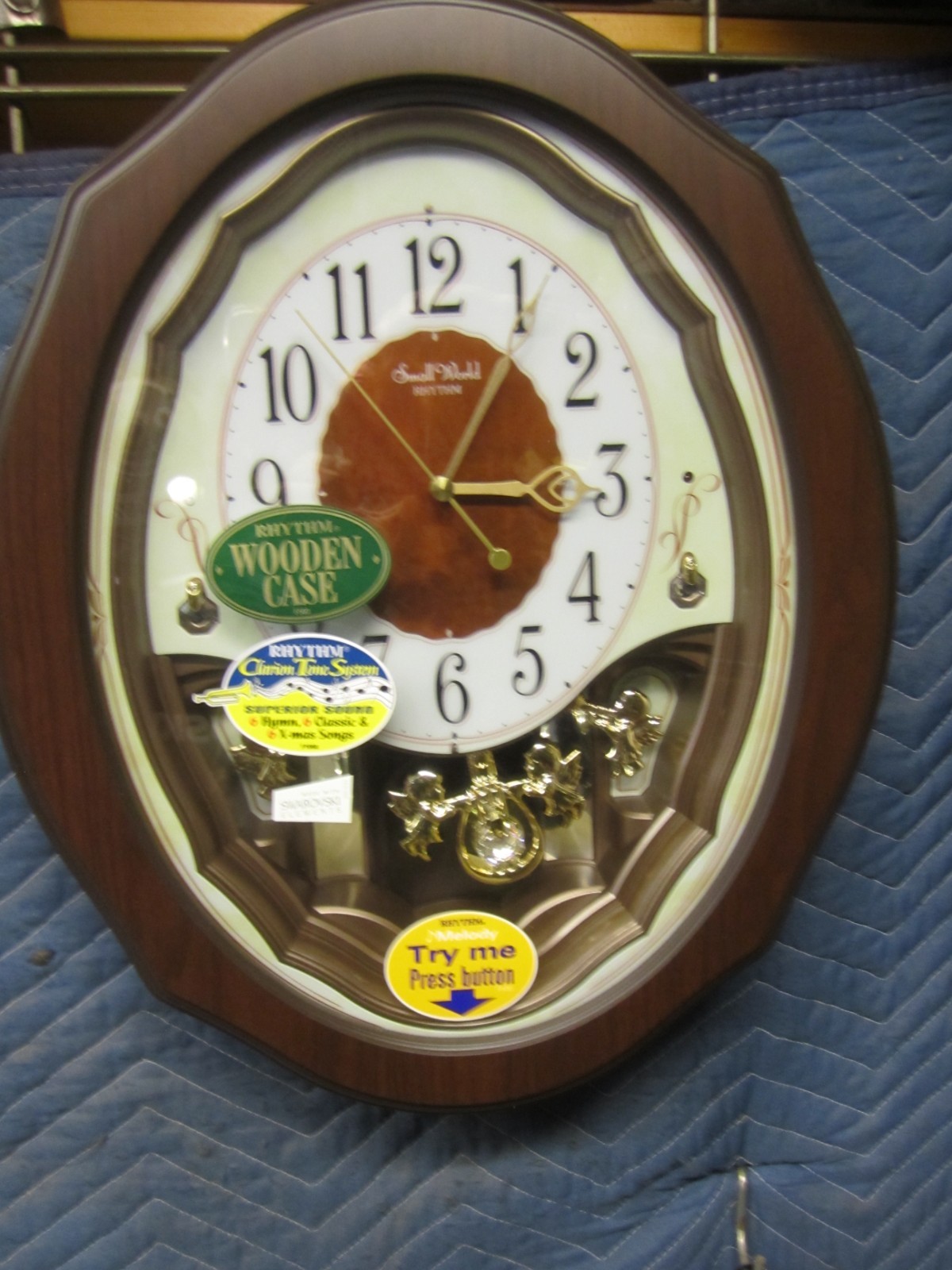 Rhythm Small World  Musical Clock precious angels Sound Motion  4MJ894 new
