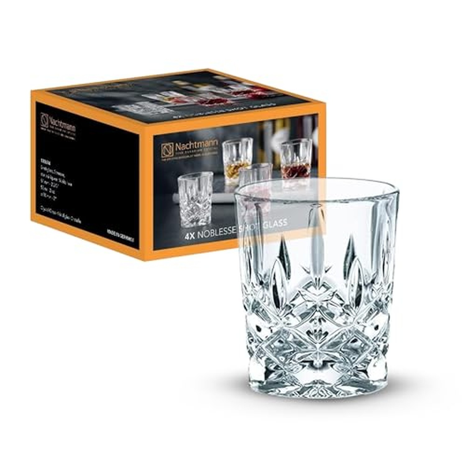 Nachtmann Noblesse Collection - Set of 4 Premium Crystal Clear Shot Glasses, ...