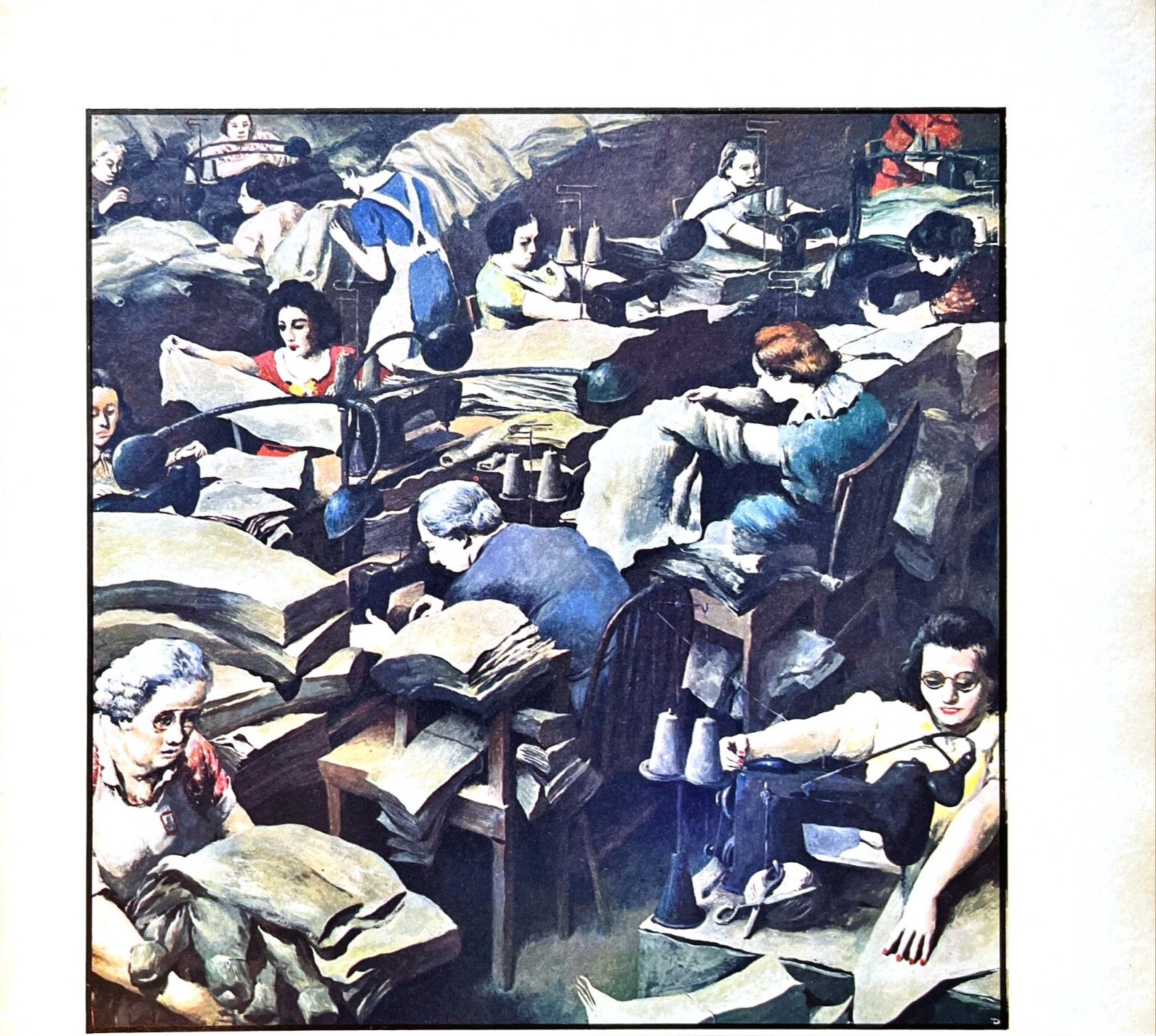 Philip Evergood 1937 WPA Art Women Sewing Social Realism Vtg Magazine Excerpt