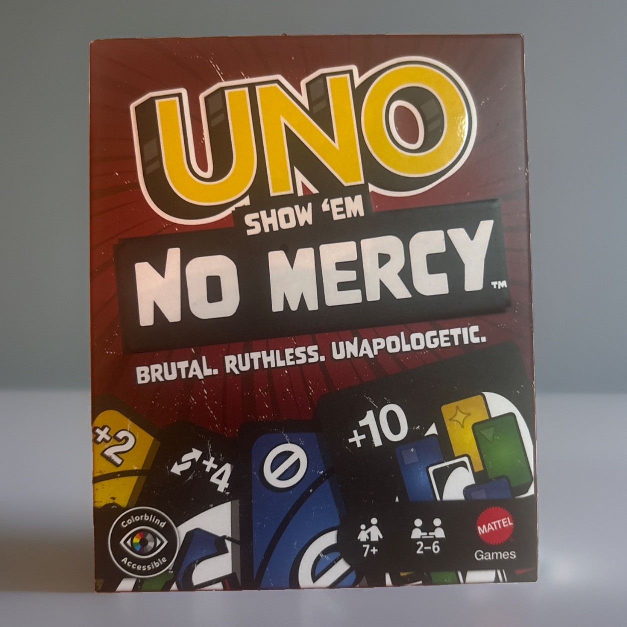 UNO Show 'Em NO MERCY Edition Card Game 168 Cards 2-6 Players