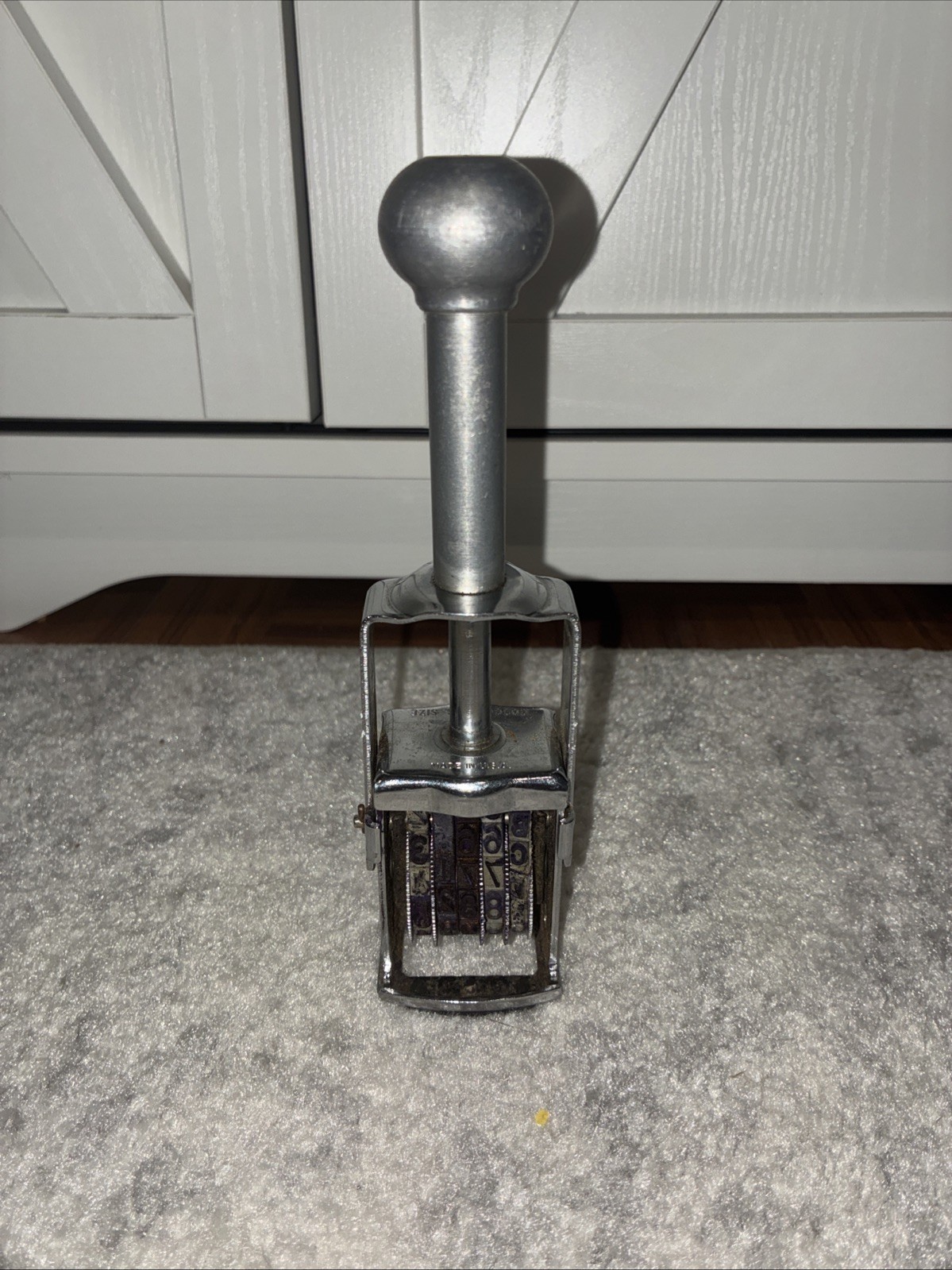 Old Vtg Chrome Numbering Machine Stamp  COSCO KING SIZE Made In USA