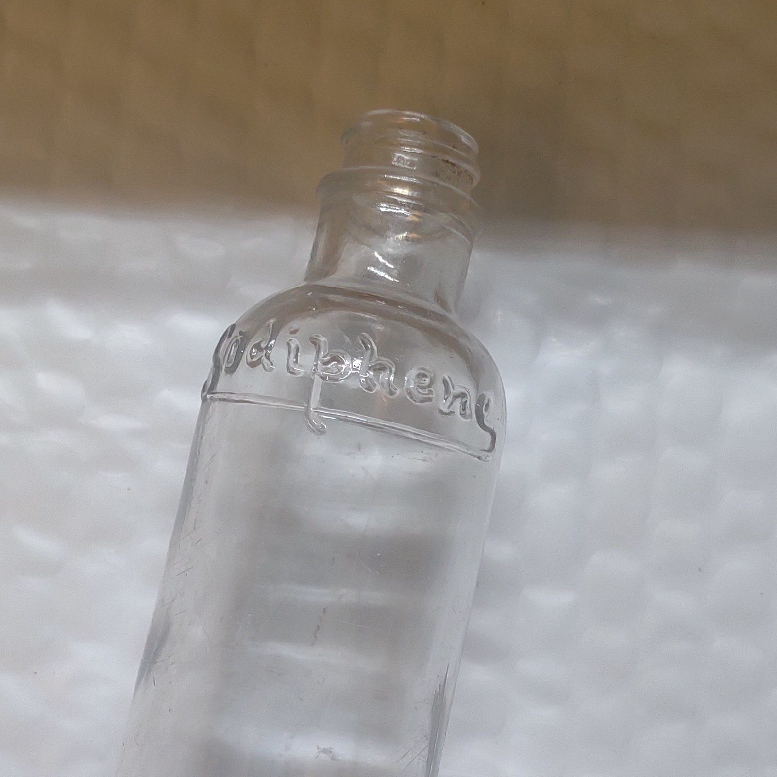 Vintage Sodiphene Clear Glass Bottle \