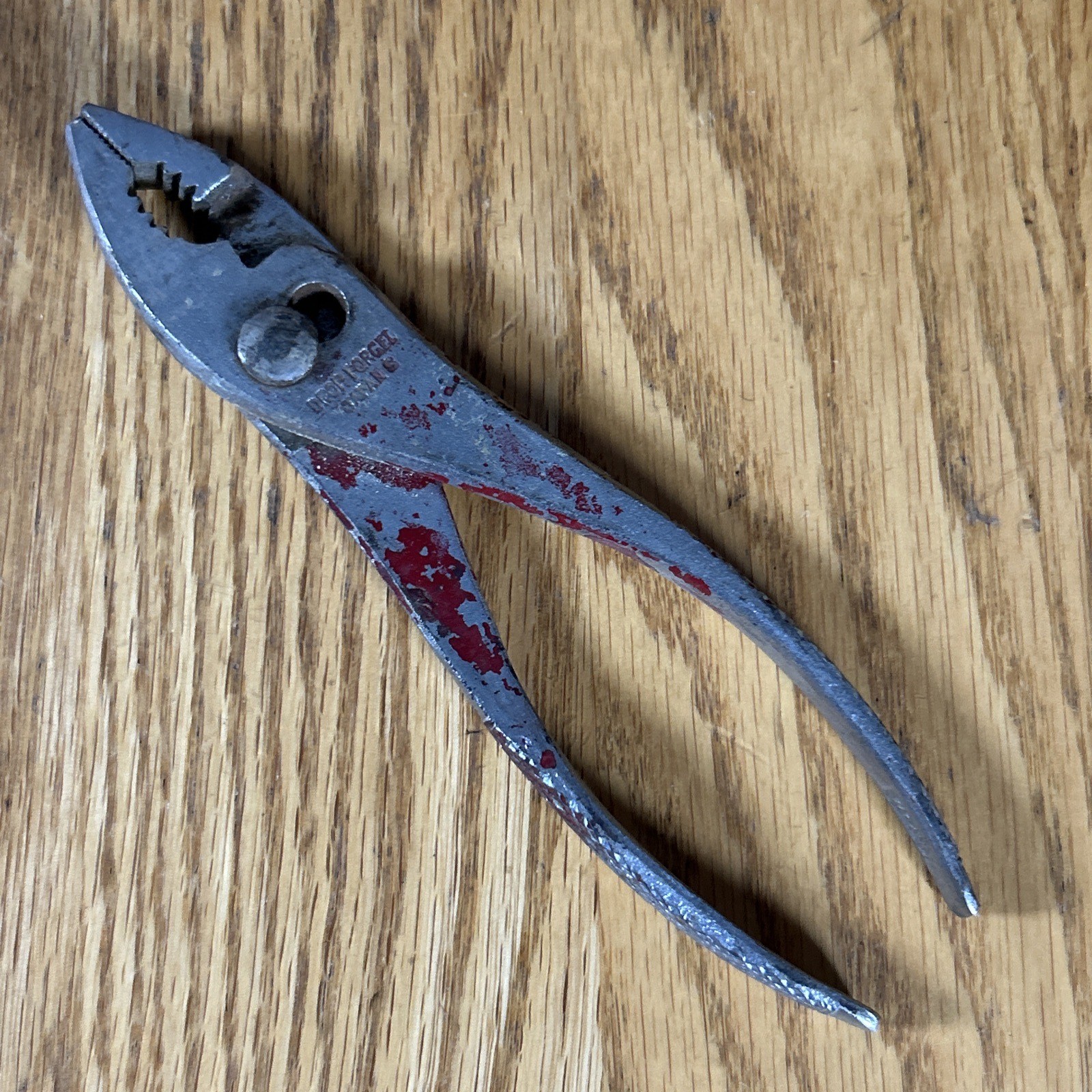 Antique Sears Slip Joint Pliers Drop Forged Steel Japan Textured Grip Handle