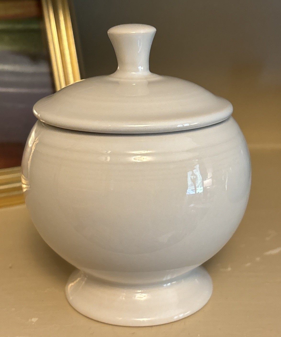 Fiesta White Individual Sugar Bowl with Lid