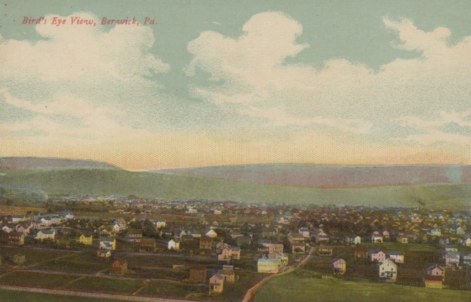 Postcard Bird\'s Eye View  Berwick PA 