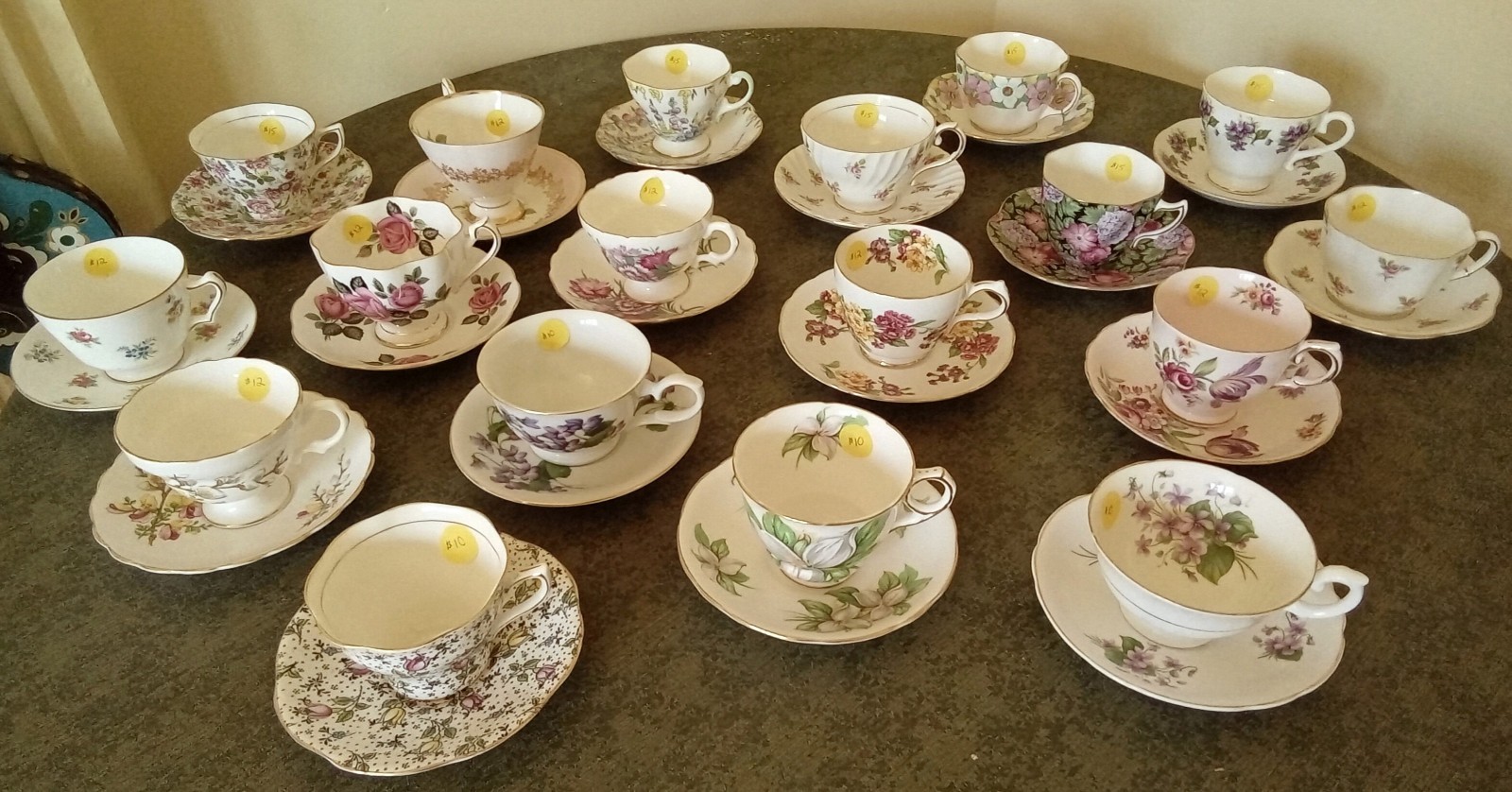 Vintage Antique Bone China Teacups & Saucers ☆ Made in England ☆ Quantity - 18 ☆