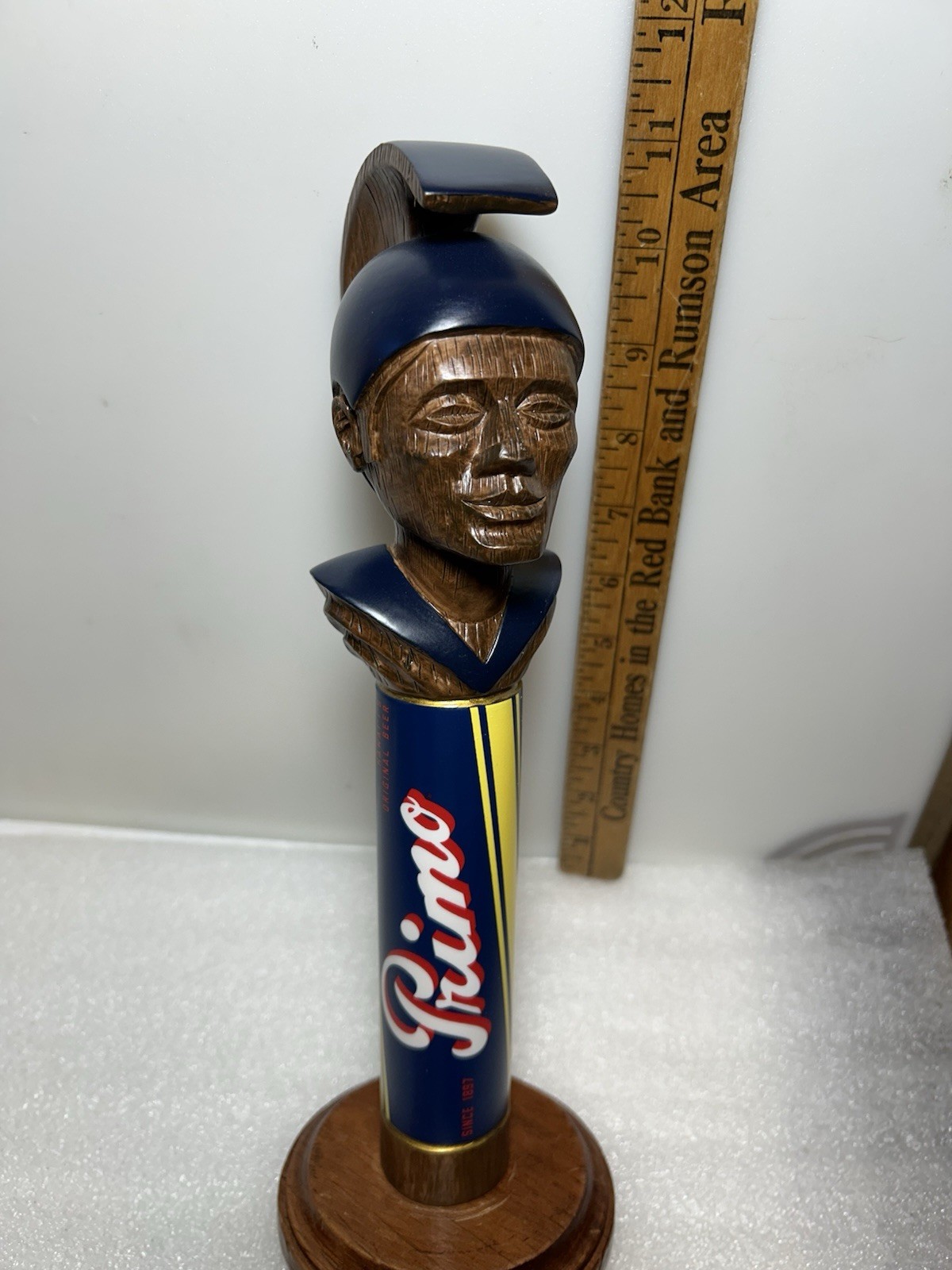 PRIMO BEER HAWAIIAN CHIEF AND WARRIOR KA\'IANA draft beer tap handle. HAWAII PRIMO BEER HAWAIIAN CHIEF AND WARRIOR KA\'IANA draft beer tap handle. HAWAII