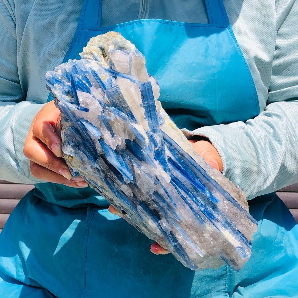 7.81LB Natural Blue crystal mineral standard Quartz Crystal Healing Sample 5288