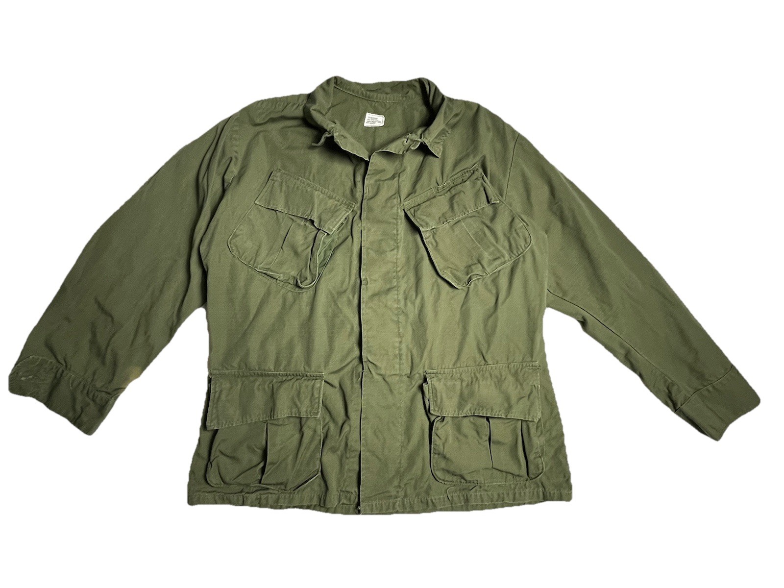 Vtg Vietnam Era OG-107 Cotton Poplin Combat Tropical Slant Pocket Jungle Jacket