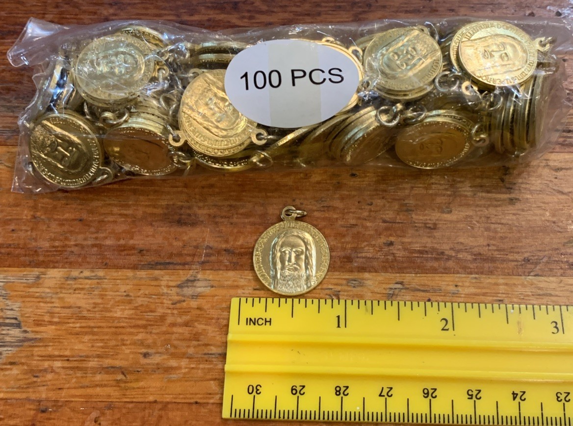 Holy Face of Jesus Medal Shroud of Turin Nobiscum Domine Lot Of 100 Medals 3/4” Holy Face of Jesus Medal Shroud of Turin Nobiscum Domine Lot Of 100 Medals 3/4”