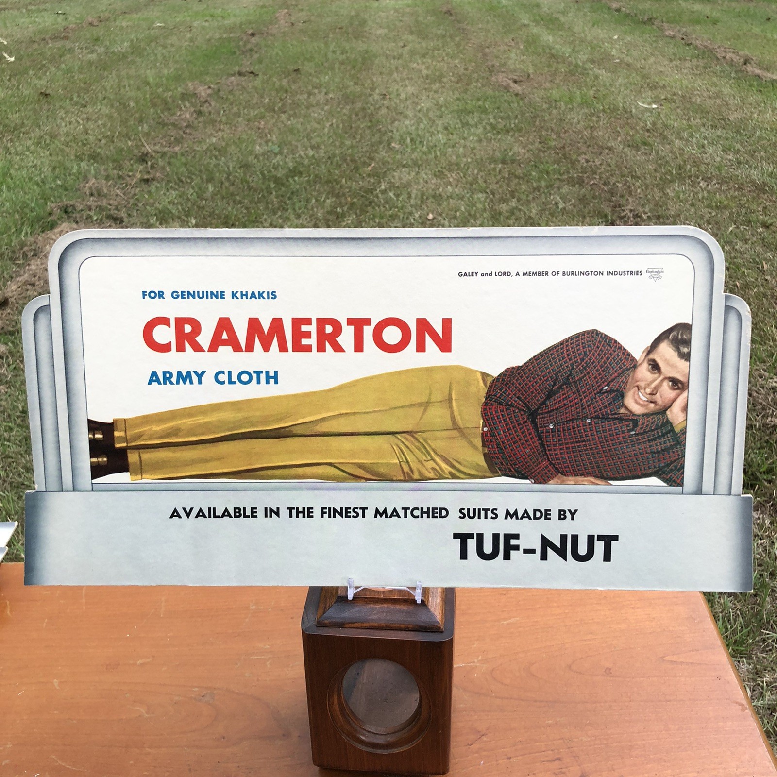 Vintage Tuf-Nut Cramerton Army Clothes Advertising Cardboard Cutout Sign Qty Av. Vintage Tuf-Nut Cramerton Army Clothes Advertising Cardboard Cutout Sign Qty Av.