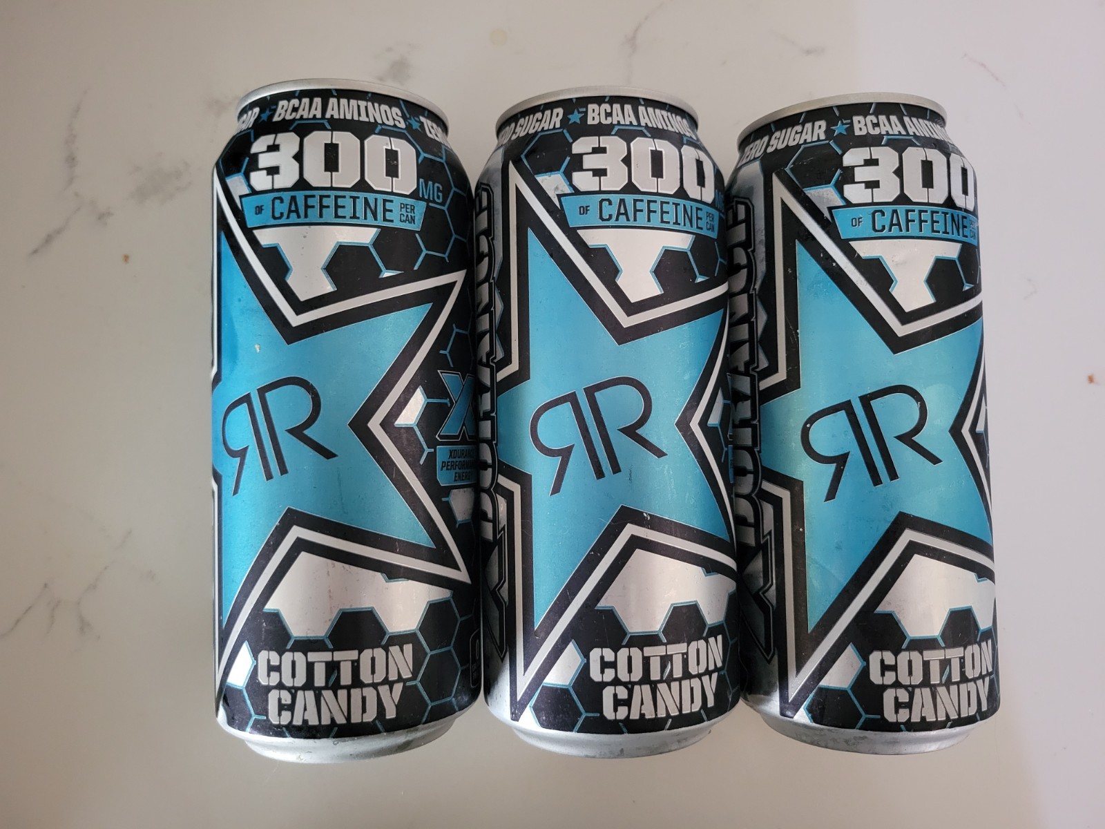 3pc Rockstar XDurance Cotton Candy FULL Can 473ml Voll Energy Drink Dose RR USA 