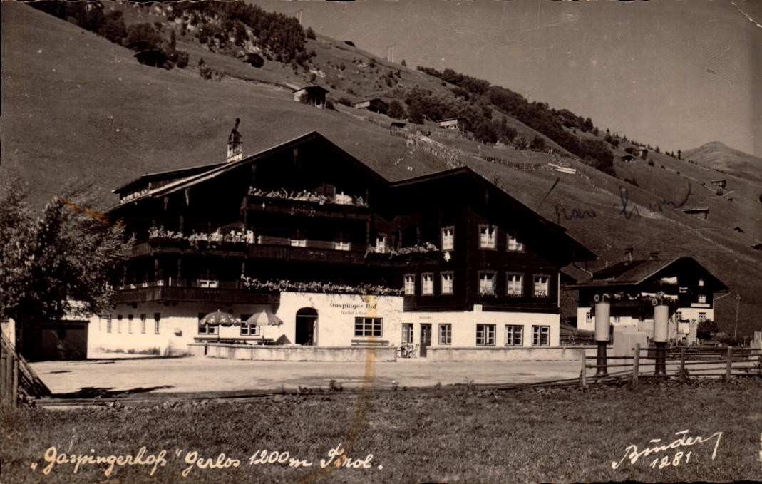 Vintage Postcard Gaspingerhof Gerlos 1400m Tirol Austria Handwritten Message