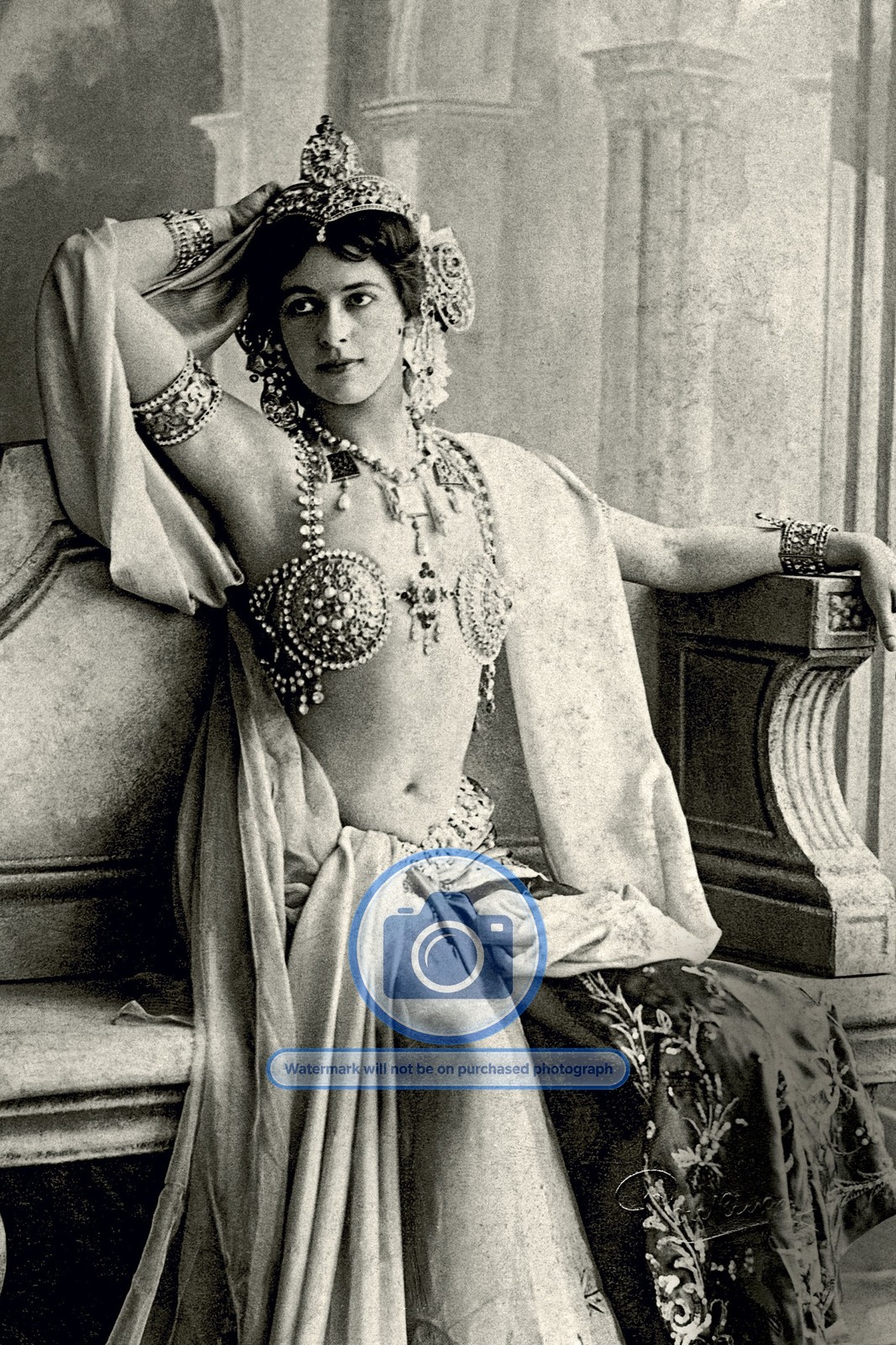 MATA HARI CONVICTED GERMAN SPY EXOTIC DANCER EXECUTED BY FRANCE WW1 4X6 POSTCARD