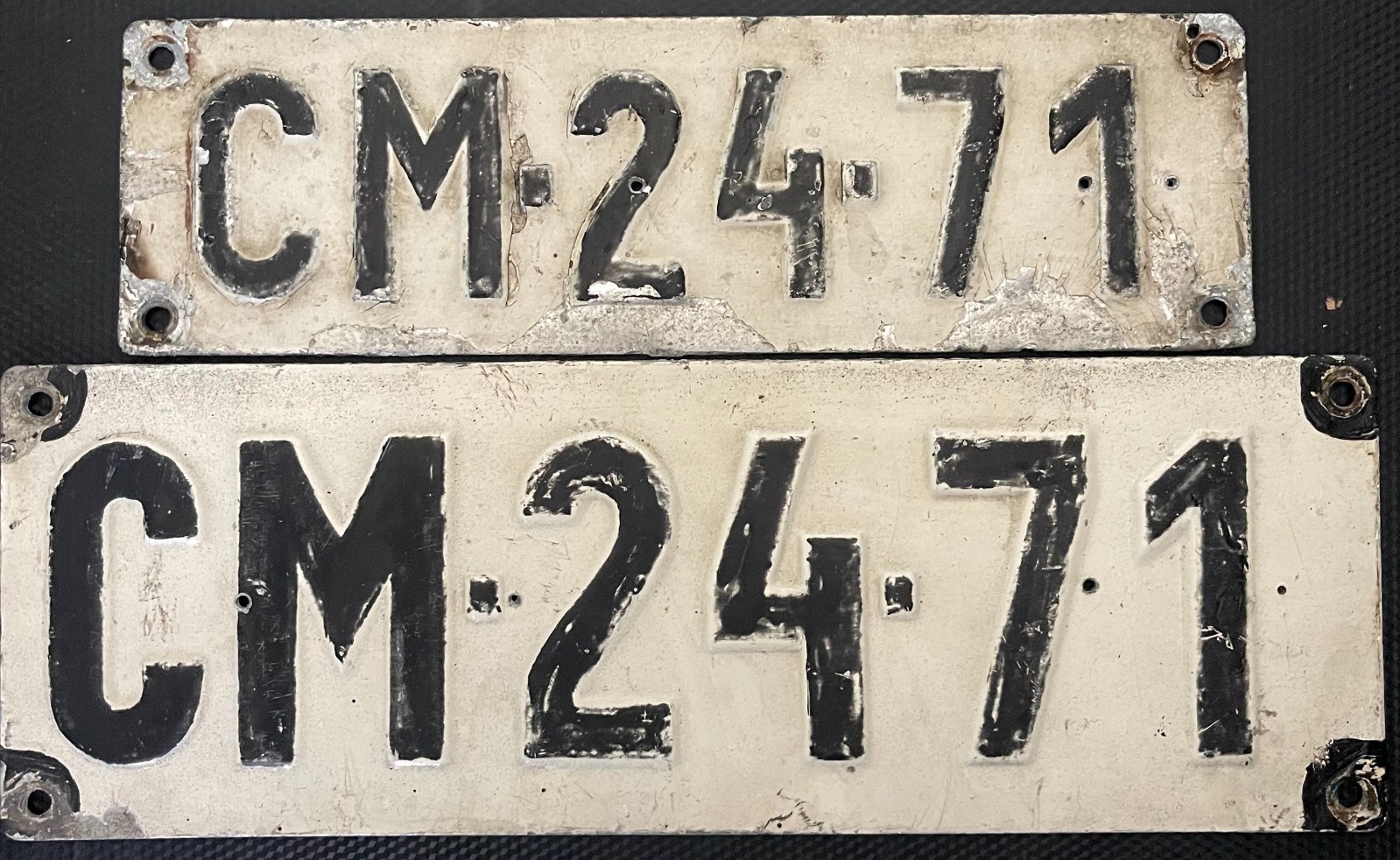 Authentic Soviet Era Hungarian License Plate Pair CM-24-71 | Police Marked
