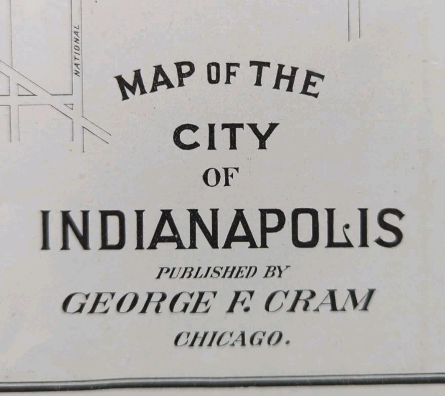 Vintage 1901 INDIANAPOLIS INDIANA Map 22