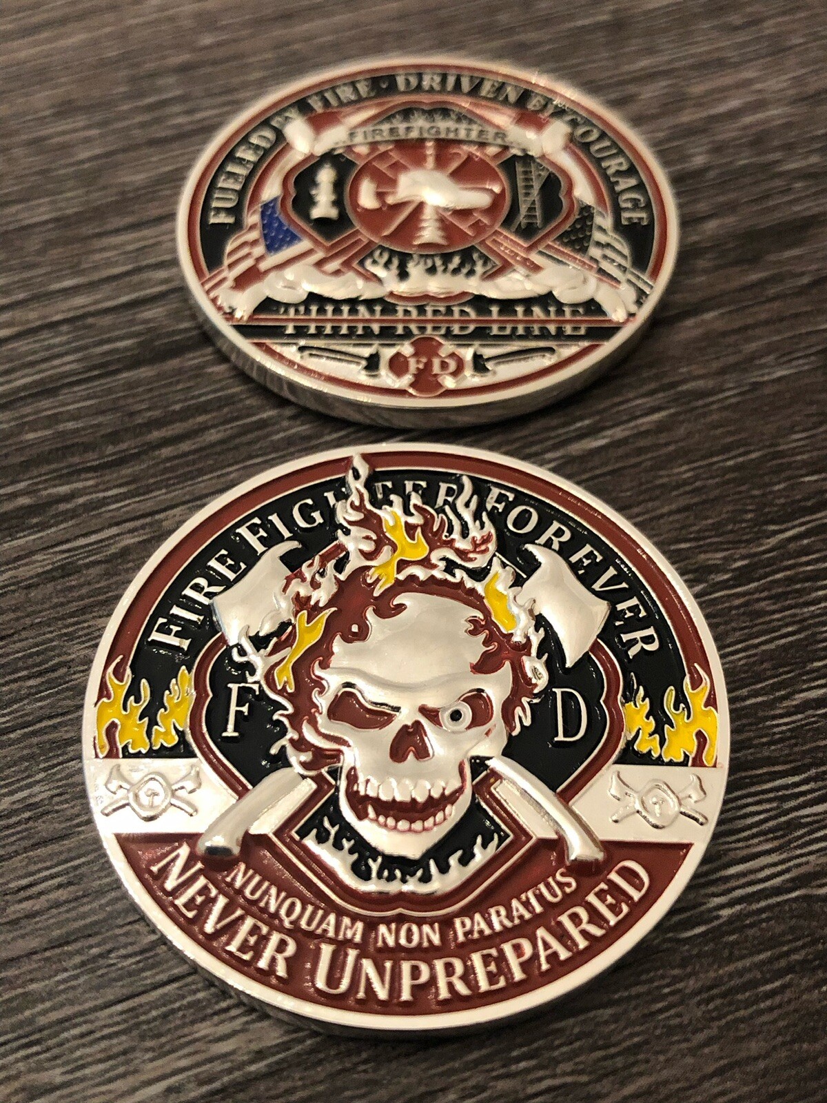 Firefighter Challenge Coin First Responder Thin Red Line USA