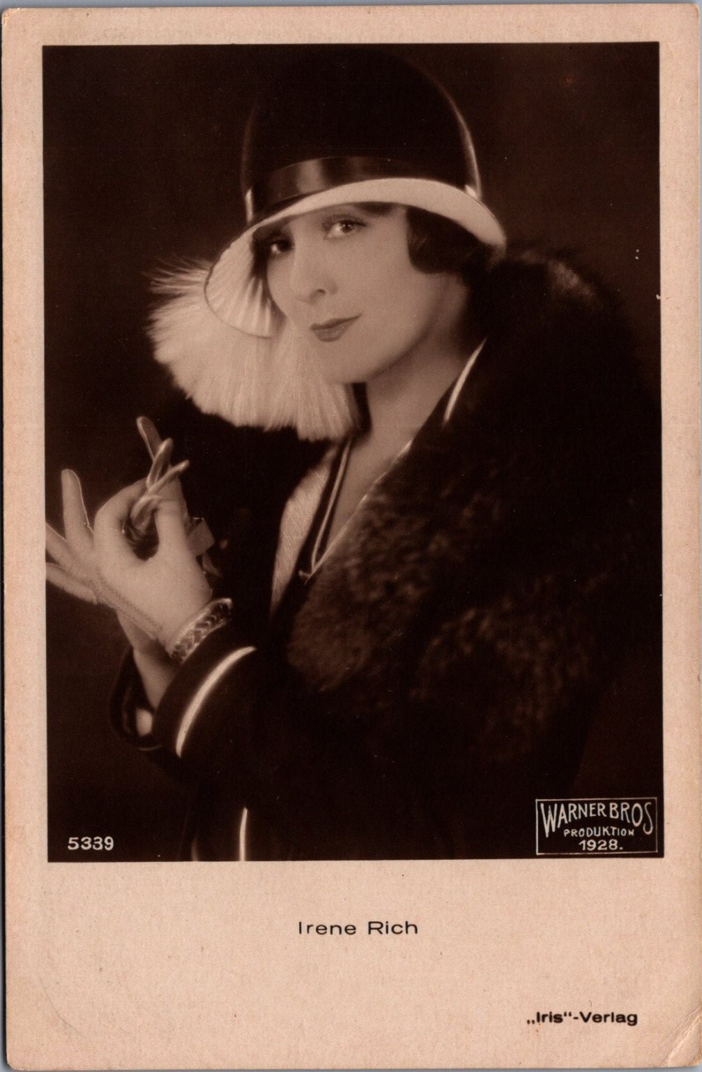 Irene Rich Warner Bros. 1928 RPPC Flapper Actress Iris-Verlag Postcard Irene Rich Warner Bros. 1928 RPPC Flapper Actress Iris-Verlag Postcard