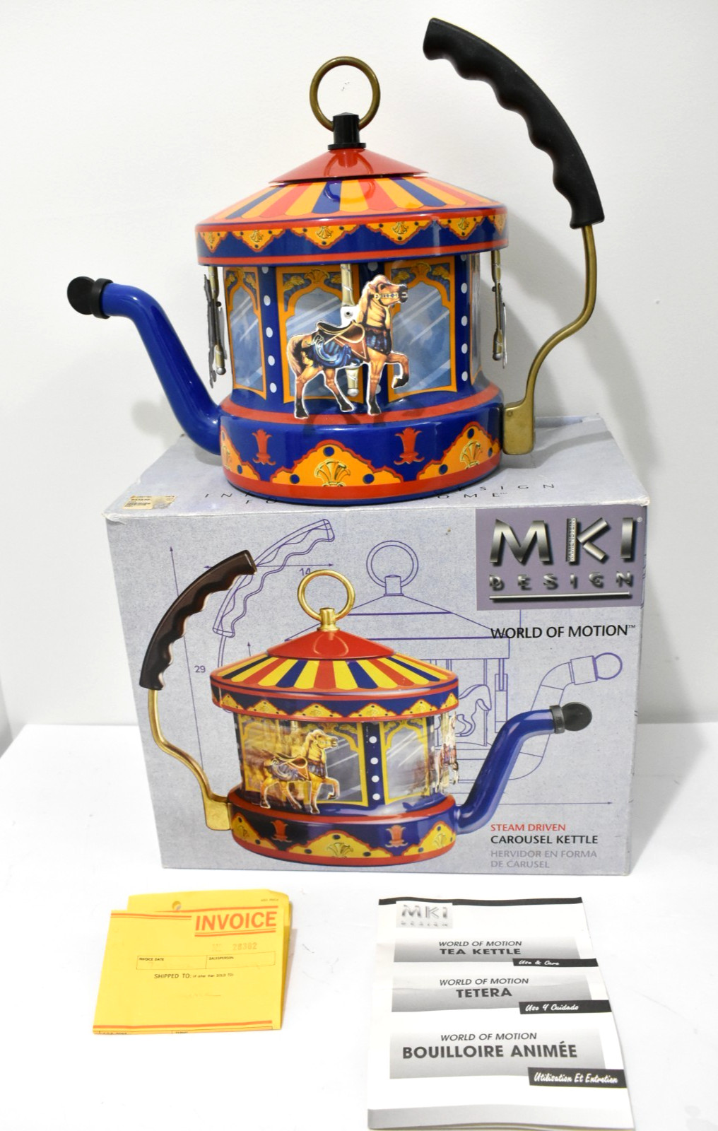 Vintage Kamenstein MKI Steam Driven Carousel Tea Kettle New In Opened Box Vintage Kamenstein MKI Steam Driven Carousel Tea Kettle New In Opened Box