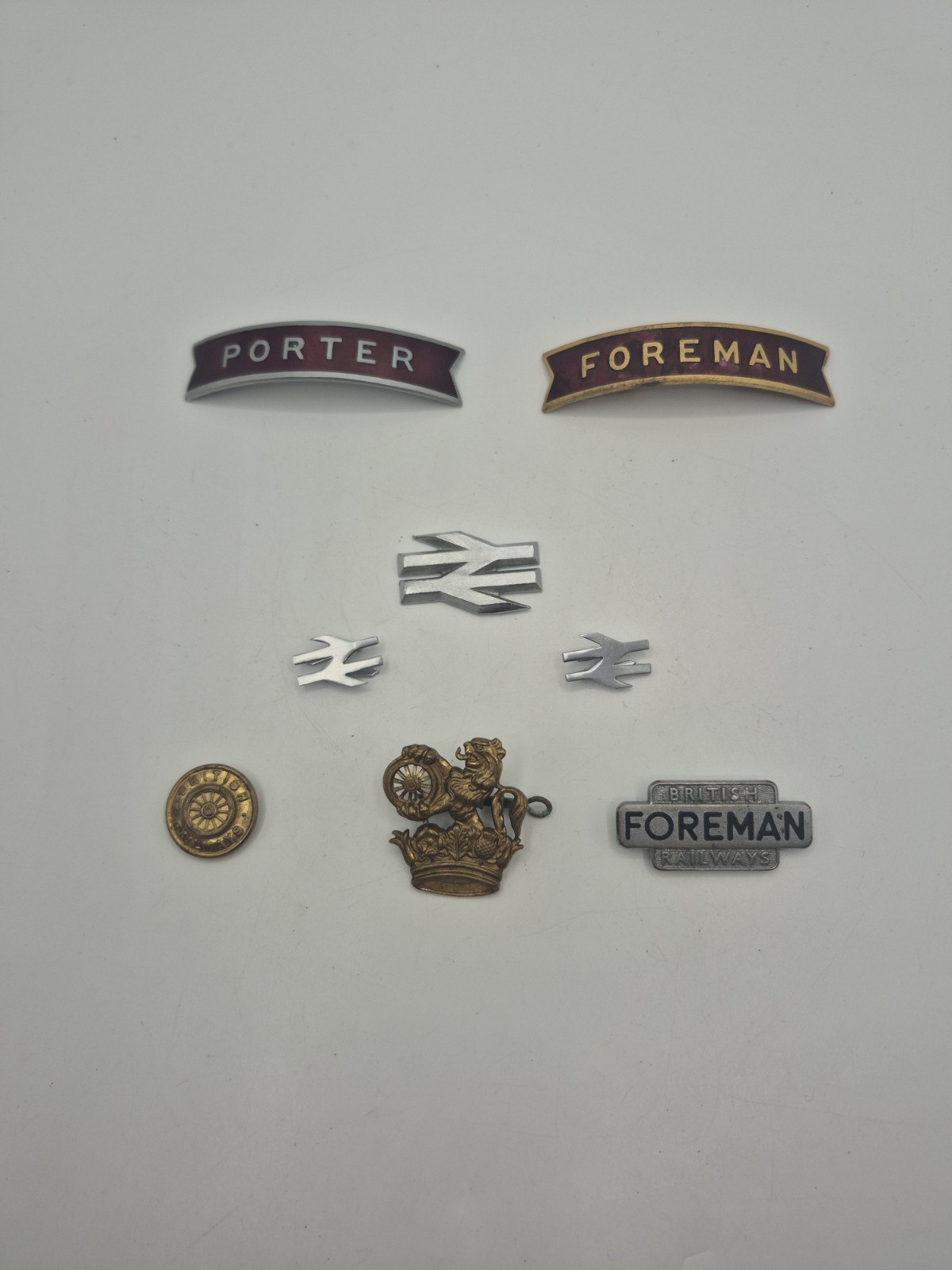 Vintage British Rail Railway Uniform Badge Lot Foreman Porter BR Lion Wheel