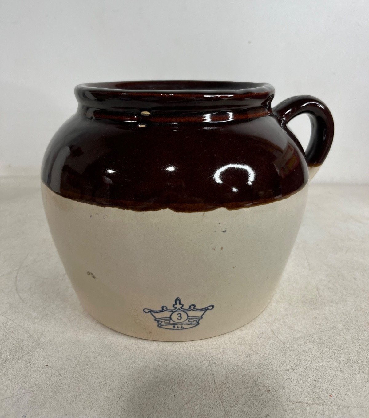 Vintage Robinson Ramsbottom Bean Pot 2-Tone Stoneware One Handle
