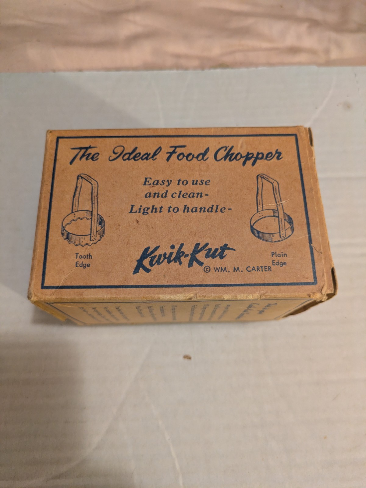 Vintage Kwik-Kut Plain Edge Food Chopper Made In USA/New In Box