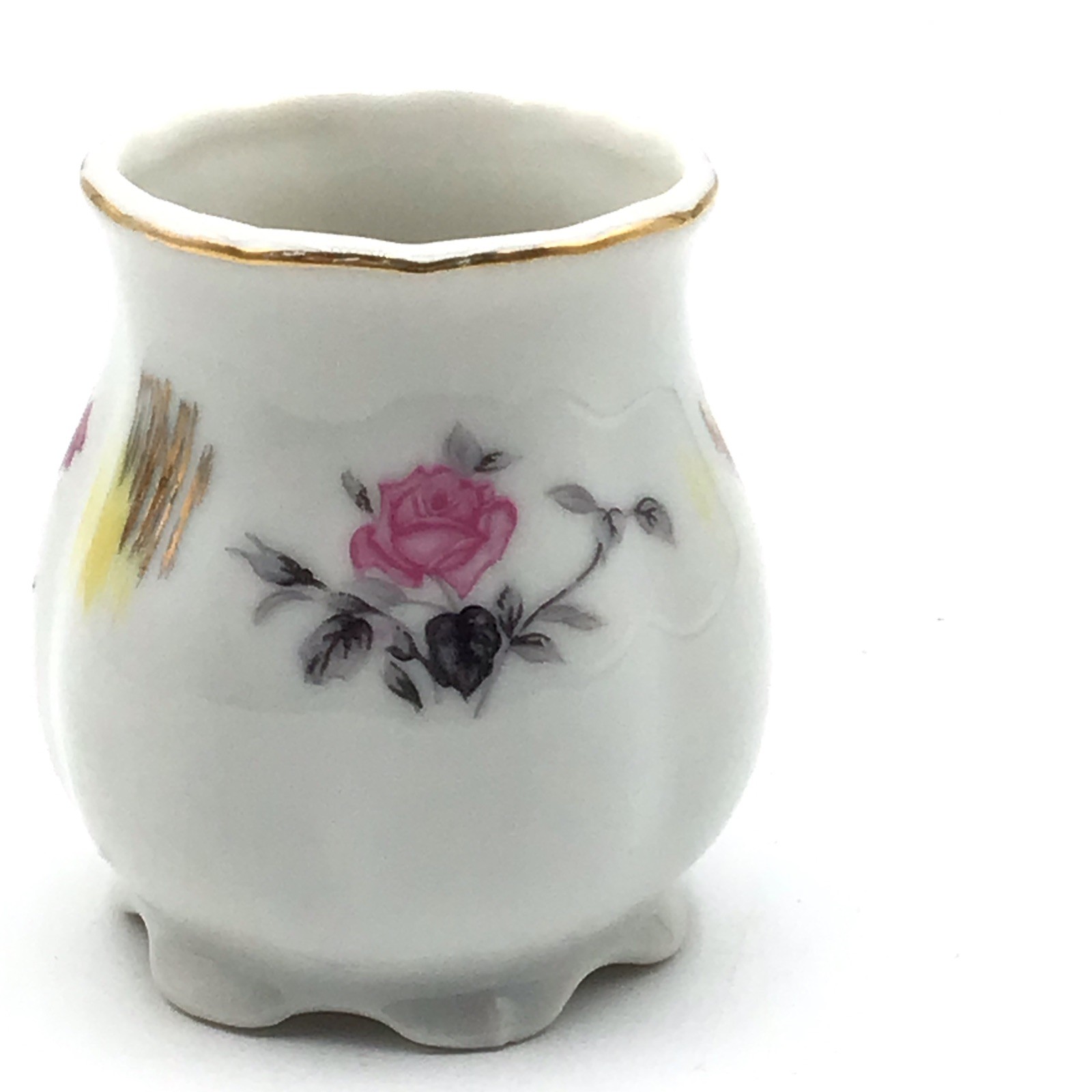 Vintage Porcelain Toothpick Holder Roses Japan